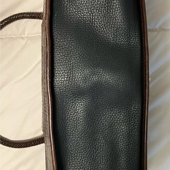 Brighton Black and Brown Croc-Embossed Laptop Bag - Picture 6 of 16